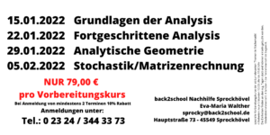 Abitur Vorbereitung 2022 Sprockhövel Termine